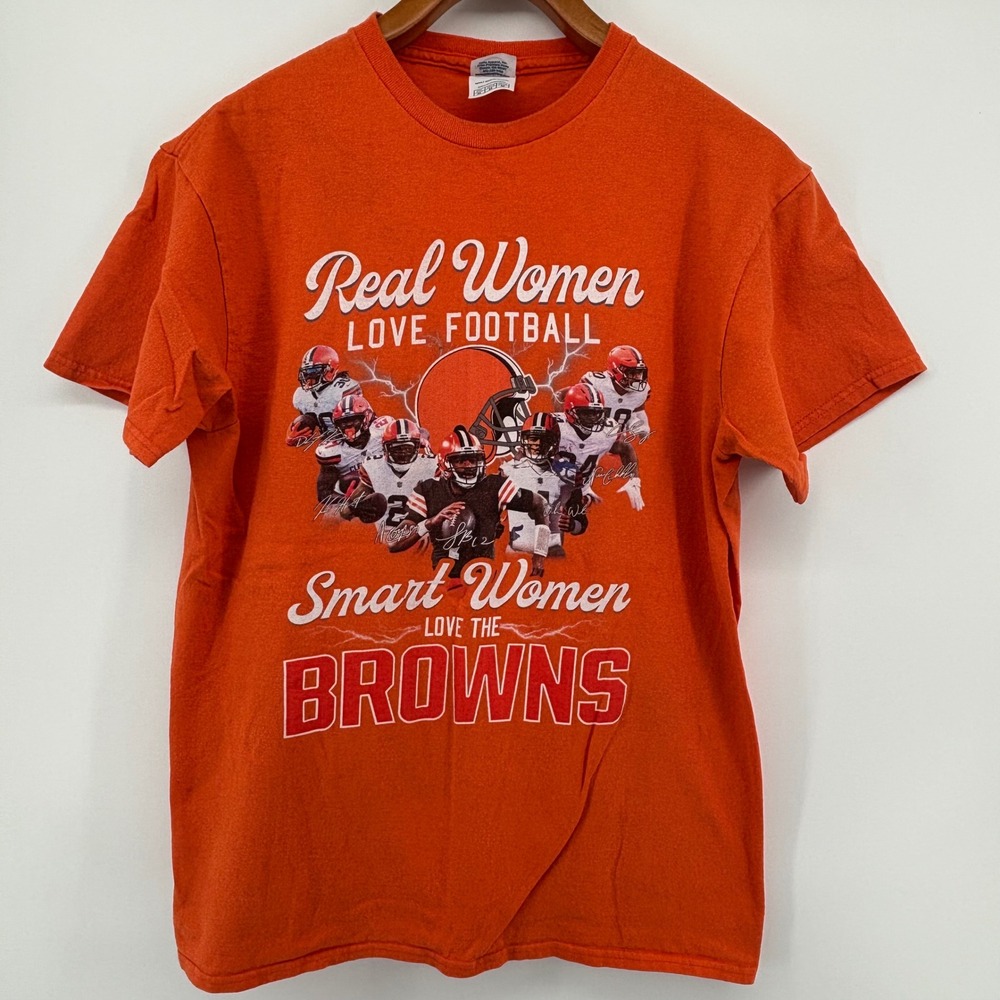 Cleveland Browns Delta Pro Weight Orange Graphic T-Shirt Women M NFL‎ Football